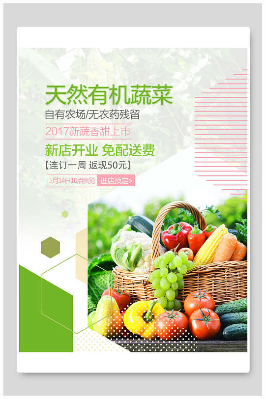 天然有机蔬菜美食宣传海报-众图网