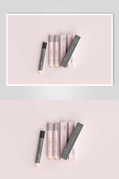 粉色铅笔化妆品护肤品美妆包装样机