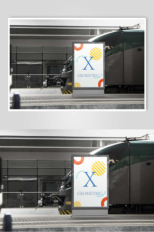 地铁站户外海报样机