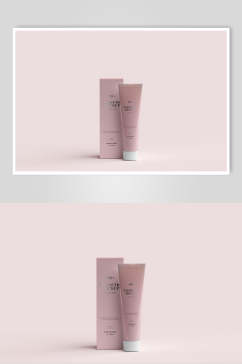 粉色简约化妆品护肤品美妆包装样机