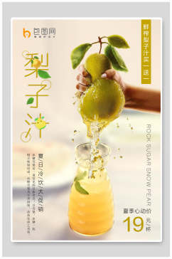 梨子汁果汁饮品海食物报