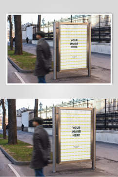简约街道创意大气黄色户外广告样机