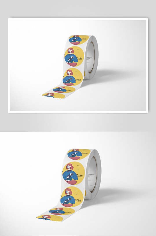 个性极简纸胶带贴纸样机-众图网