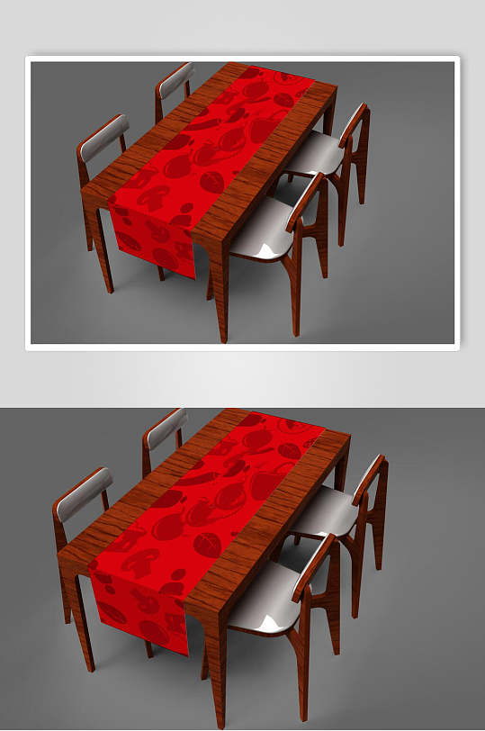 椅子红黑简约创意大气时尚桌布样机