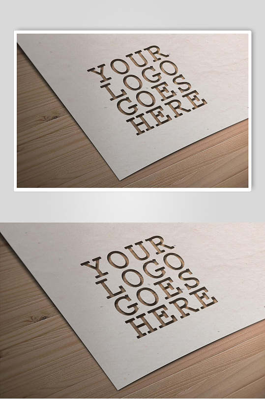 赢卡纸镂空设计棕品牌纸张材质样机