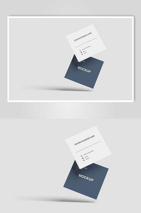 正方形商业名片卡片样机-众图网