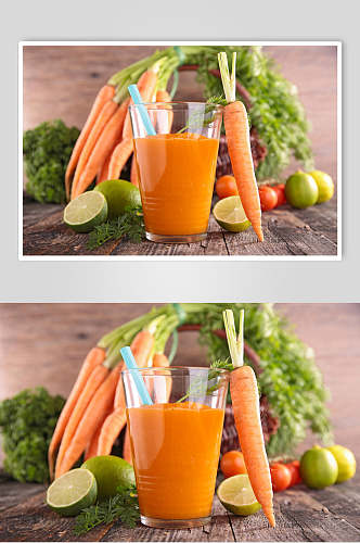清新胡萝卜汁食品摄影图片