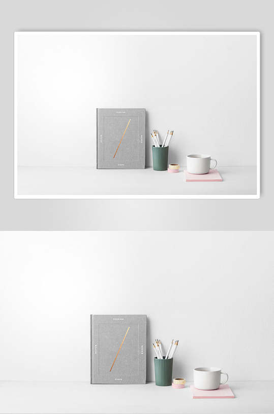 笔筒咖啡杯内页样机