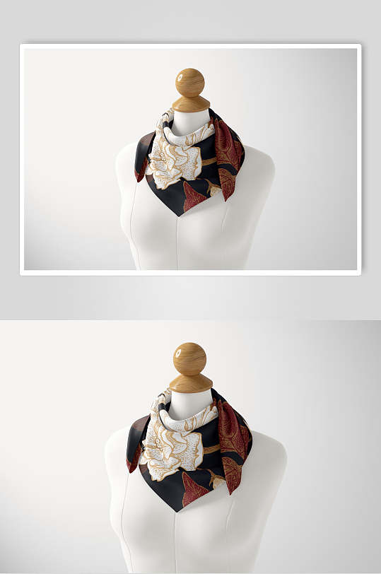 高级丝巾丝绸布料样机-众图网