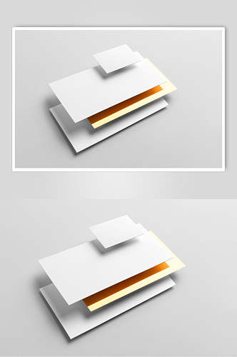 商务简洁空白纸张卡片组合样机