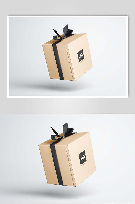 时尚黑黄创意大气礼品包装盒样机