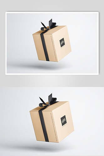 时尚黑黄创意大气礼品包装盒样机