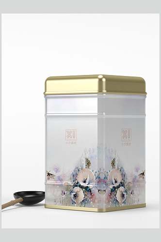 花卉铁罐茶叶样机设计