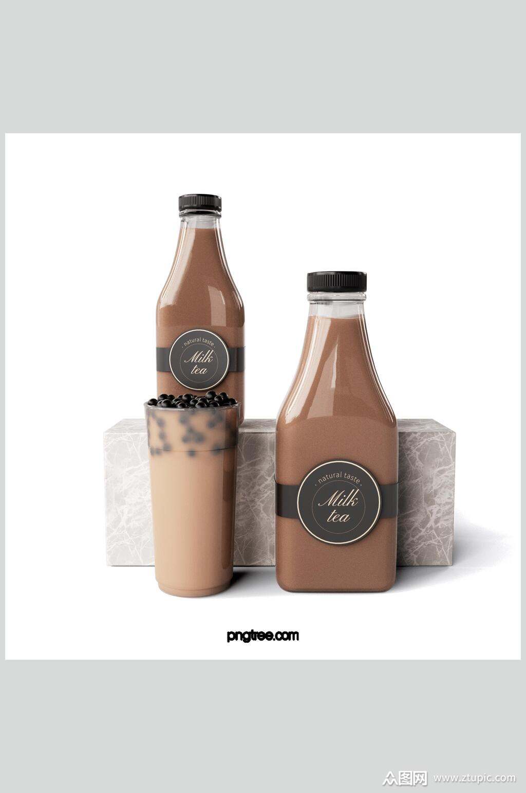 奶茶饮料包装设计样机素材