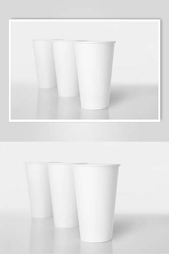 个性创意纸杯白底多角度样机
