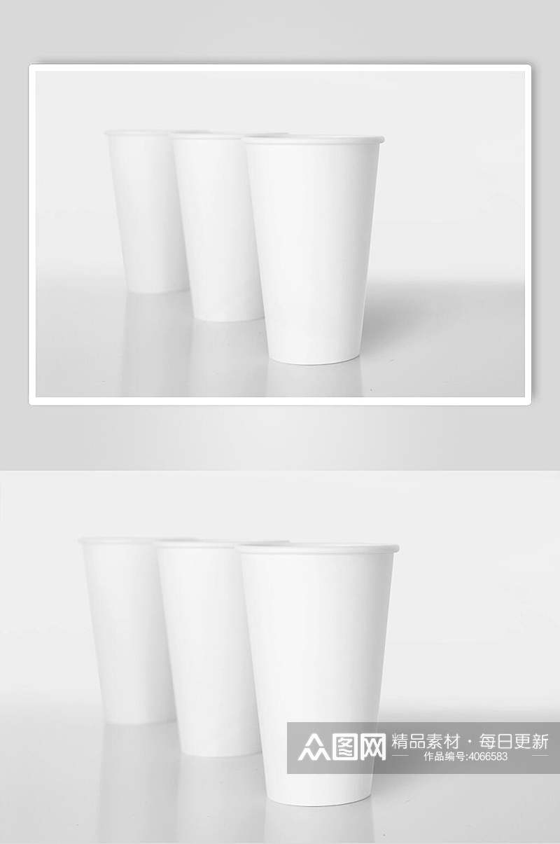个性创意纸杯白底多角度样机素材
