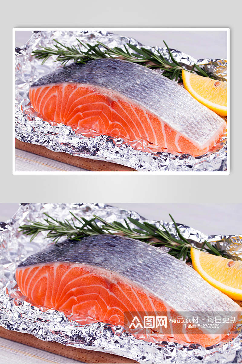 新鲜美味食品三文鱼图片素材