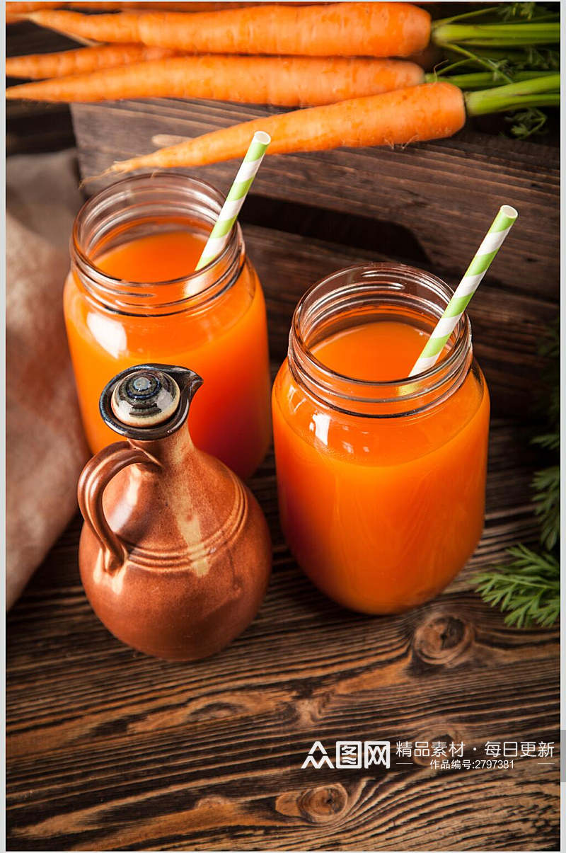 特色胡萝卜汁食品摄影图片素材