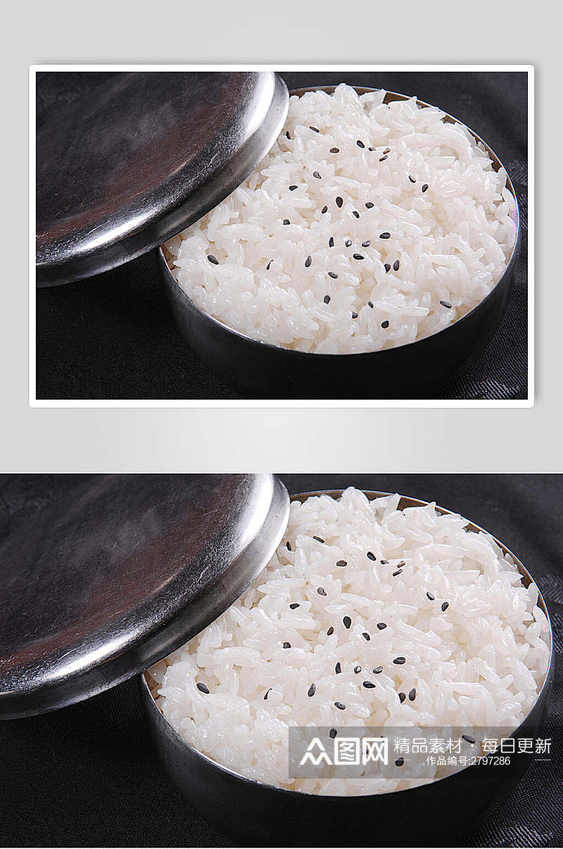 黑芝麻米饭食品高清图片素材