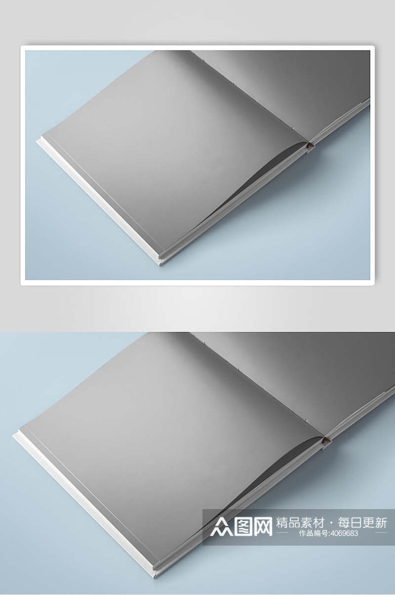 灰色空白笔记本书籍样机素材
