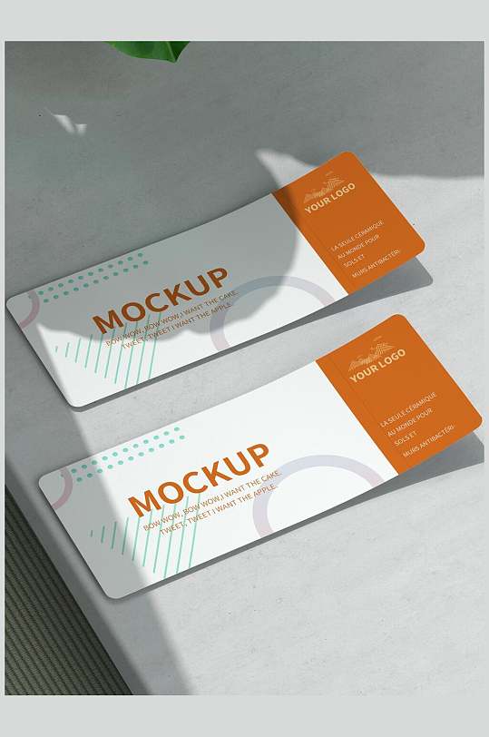 英文手绘线条大气高端优惠券样机