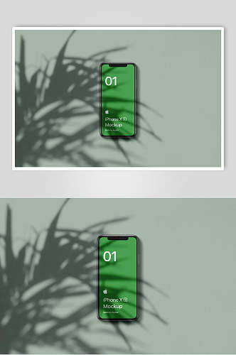创意绿色手机苹果样机设计