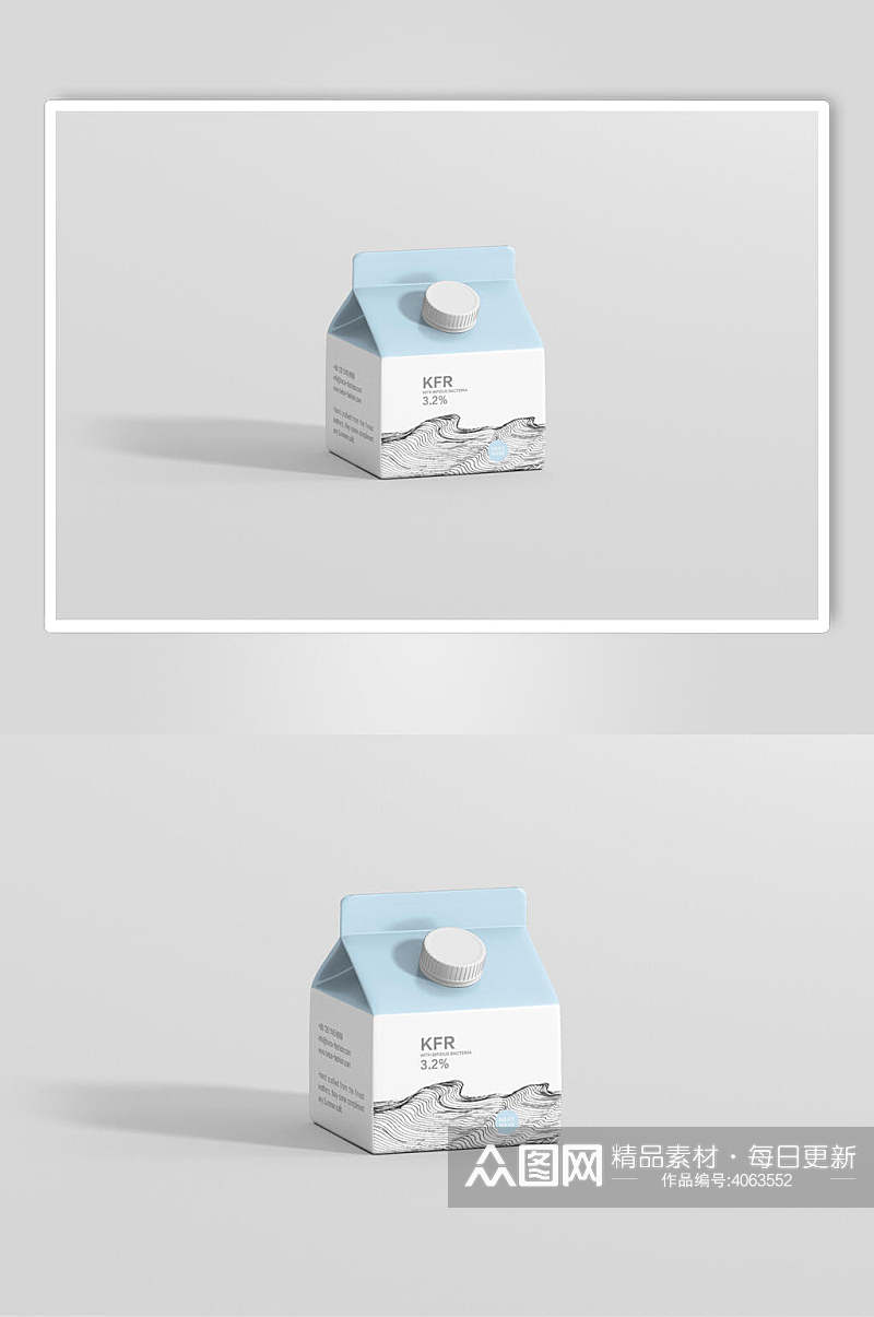 创意大气牛奶酸奶包装盒样机素材