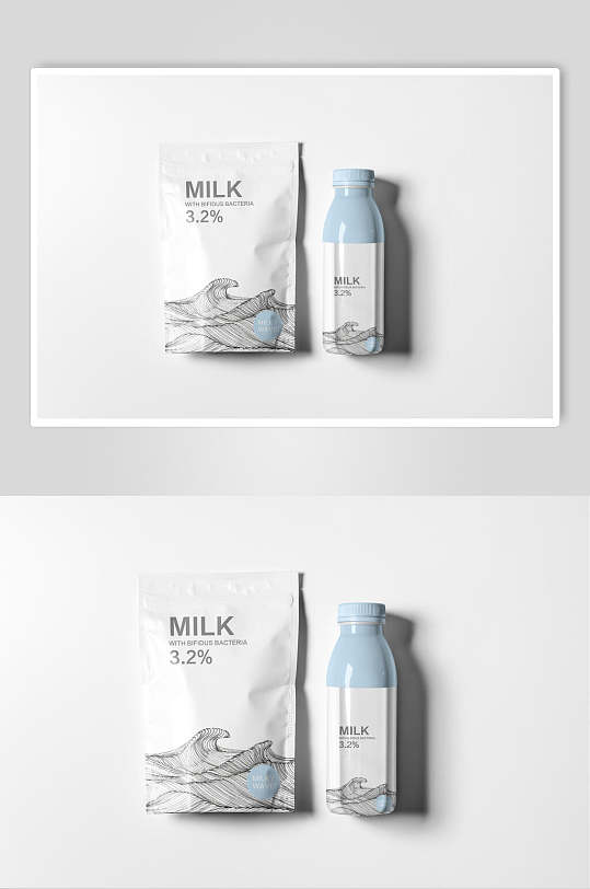 创意大气袋子牛奶酸奶包装盒样机