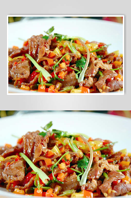 鲜香小炒黄牛肉摄影图片