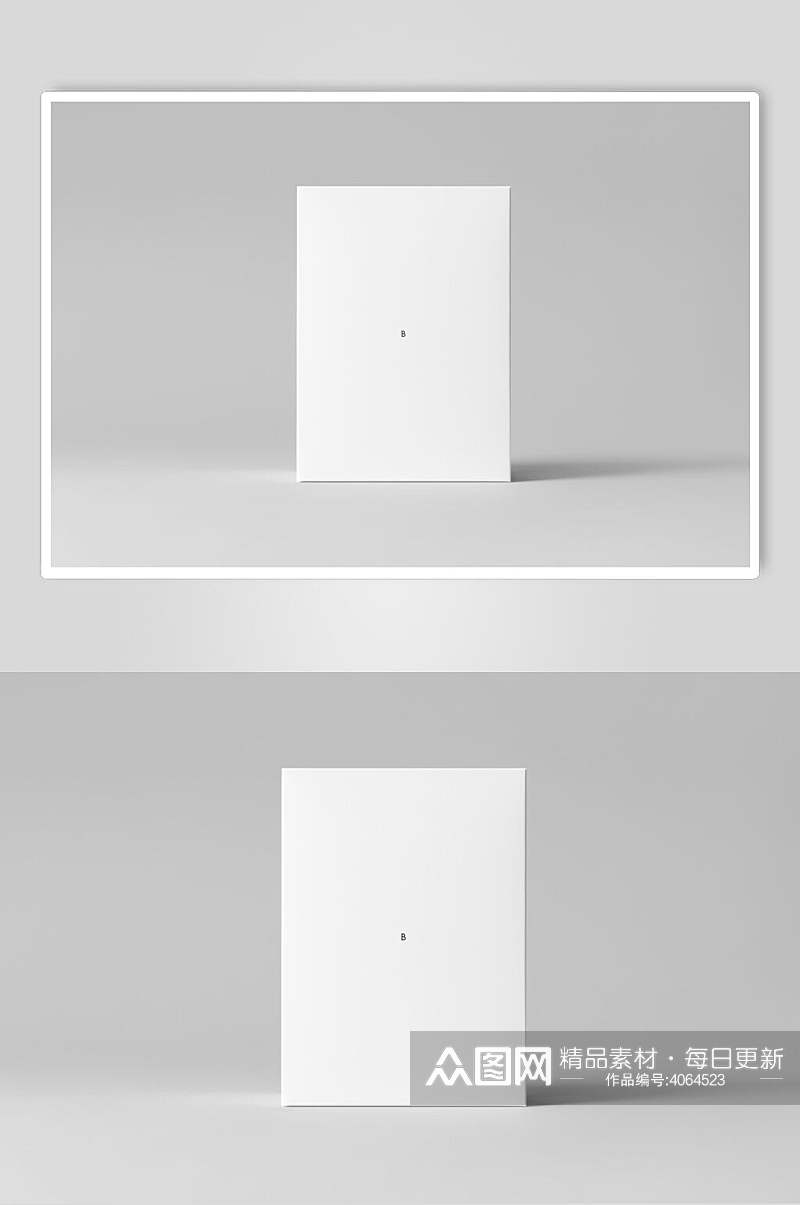 白色简洁长方形纸盒样机素材