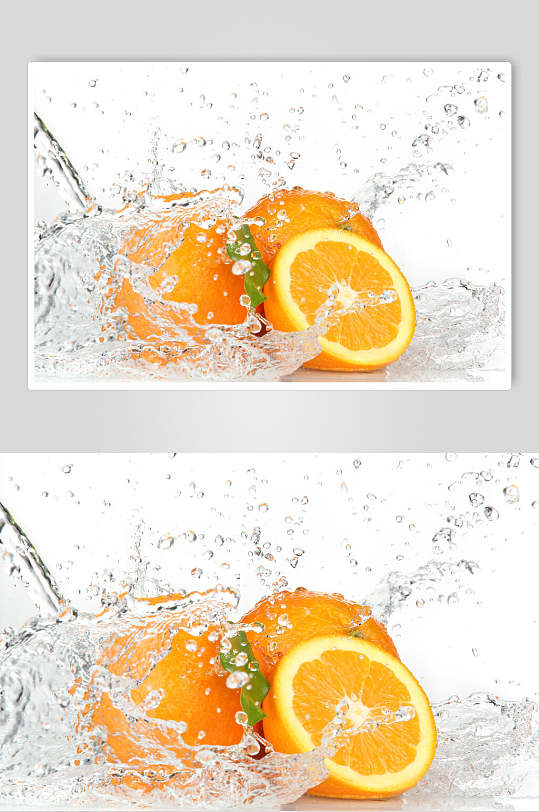 创意冰镇橙子橙汁食品图片
