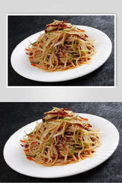 艳阳土豆丝食品摄影图片