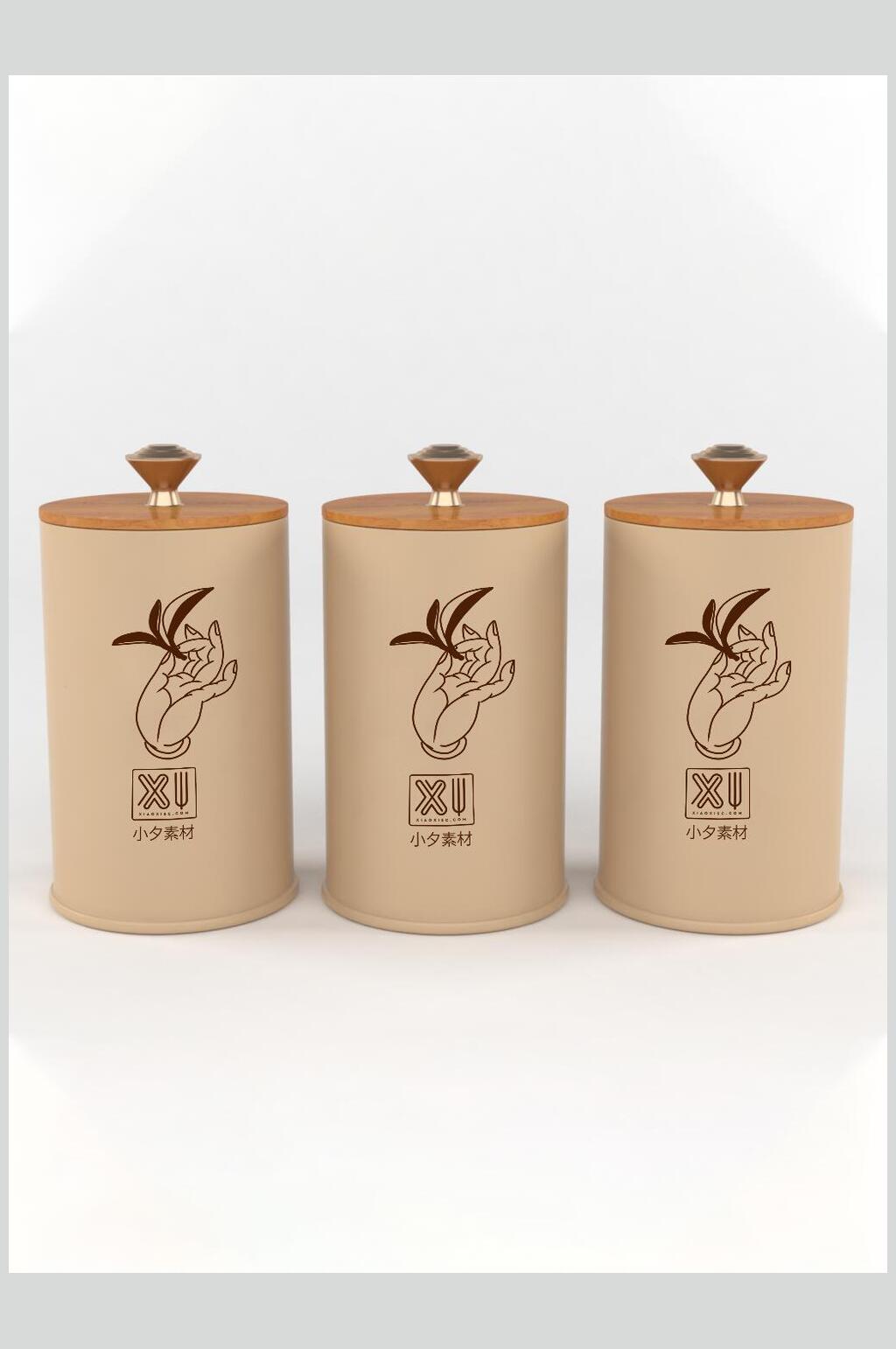 卡通手茶叶样机设计素材