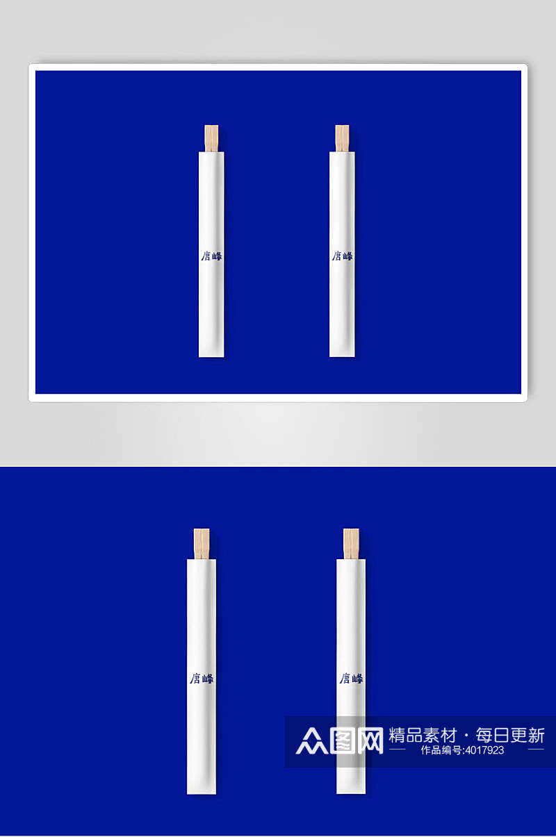 蓝色筷子餐厅食品样机素材