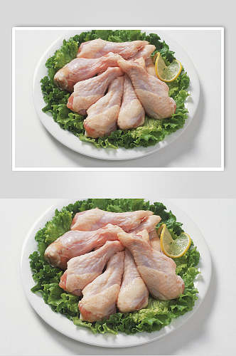清新健康美味鸡腿肉食品图片