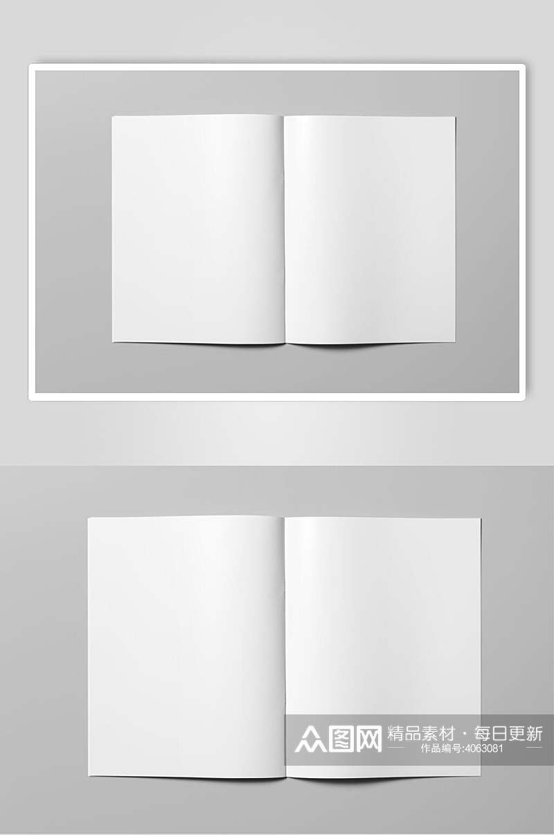 简约灰白创意大气清新折页画册样机素材