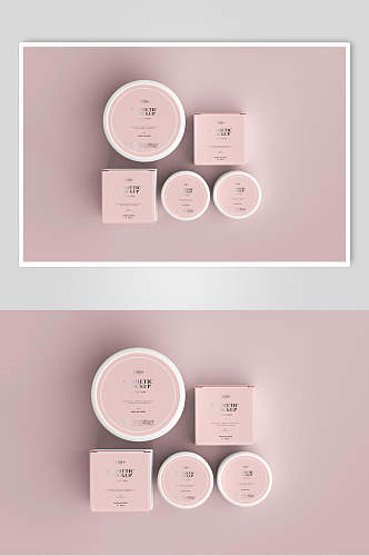 粉红粉饼化妆品护肤品美妆包装样机
