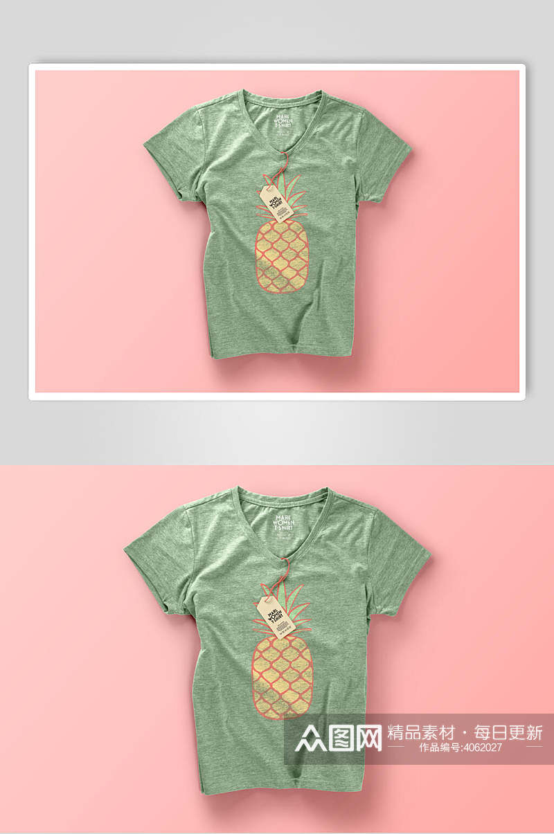 菠萝T恤样机素材