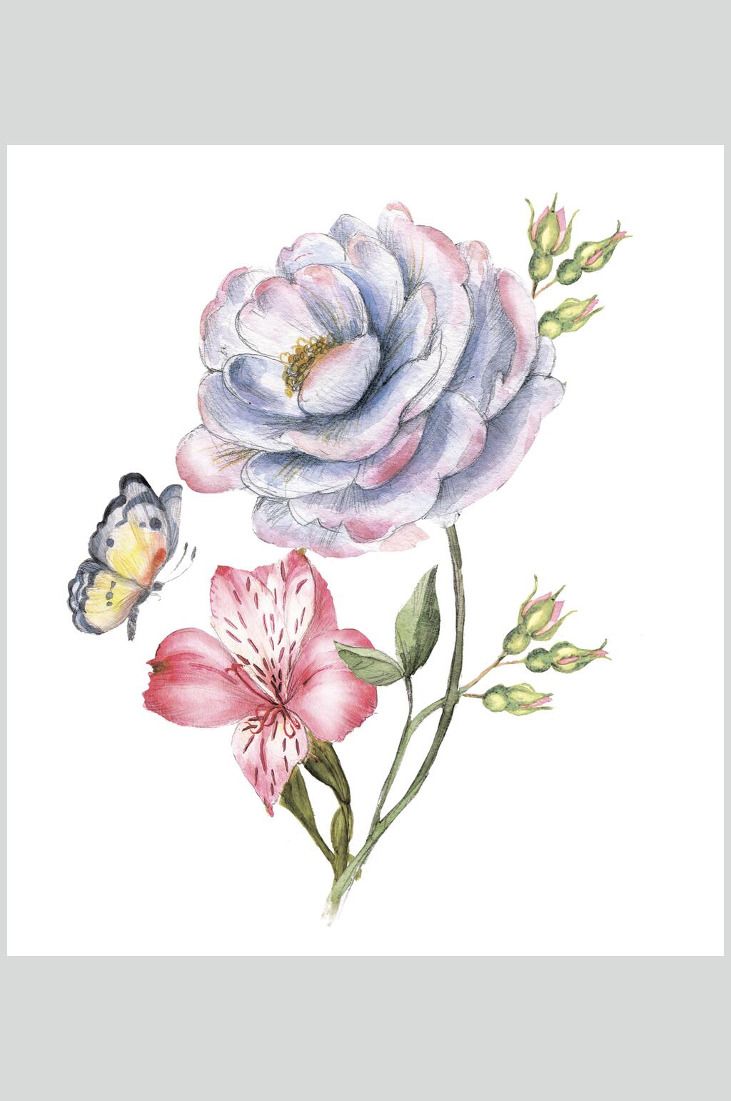 水彩唯美鲜花花卉素材素材