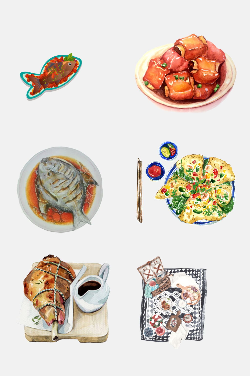 中华美食免抠元素素材