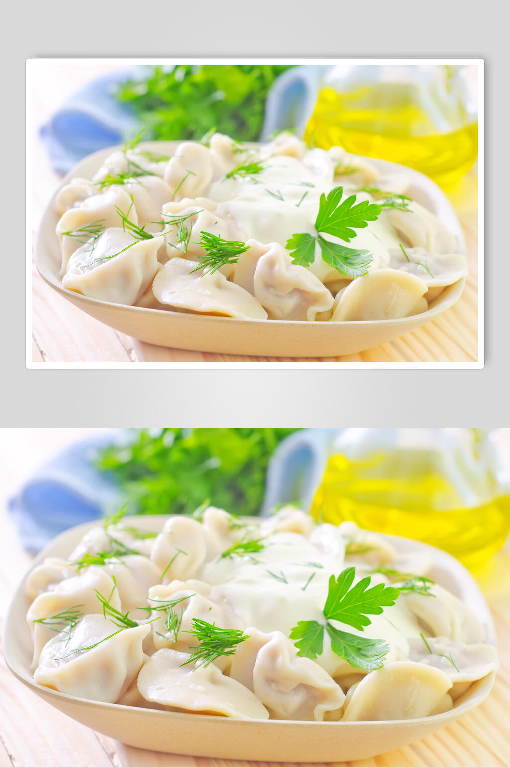 清新生煎锅贴食物图片素材