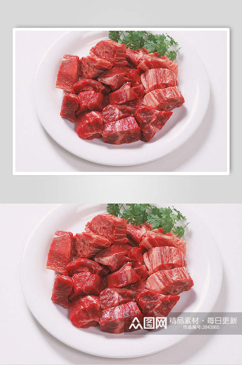 新鲜猪肉牛排牛肉粒食品图片素材