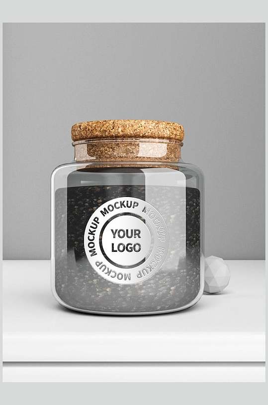 杯壁贴纸黑豆玻璃瓶罐包装样机