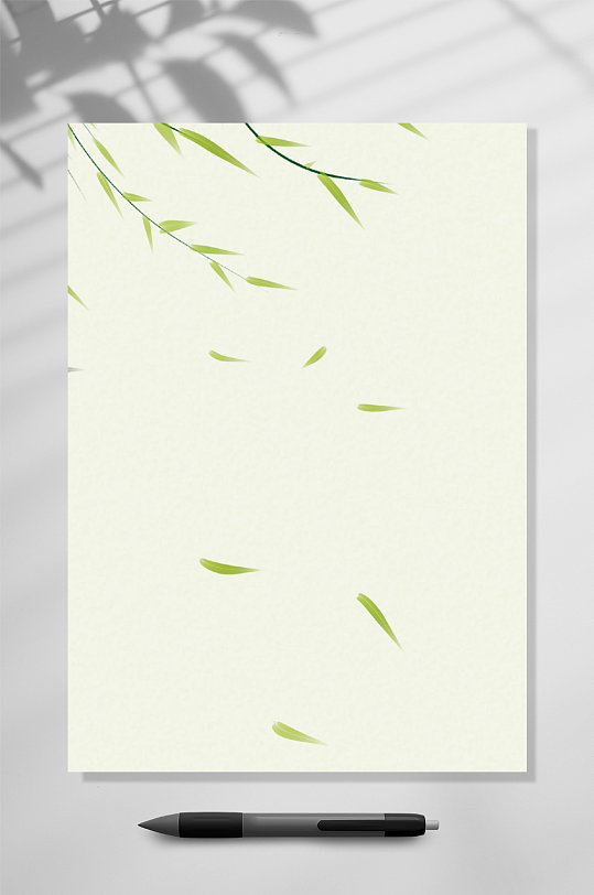 柳叶感谢信信纸背景WORD表格-众图网