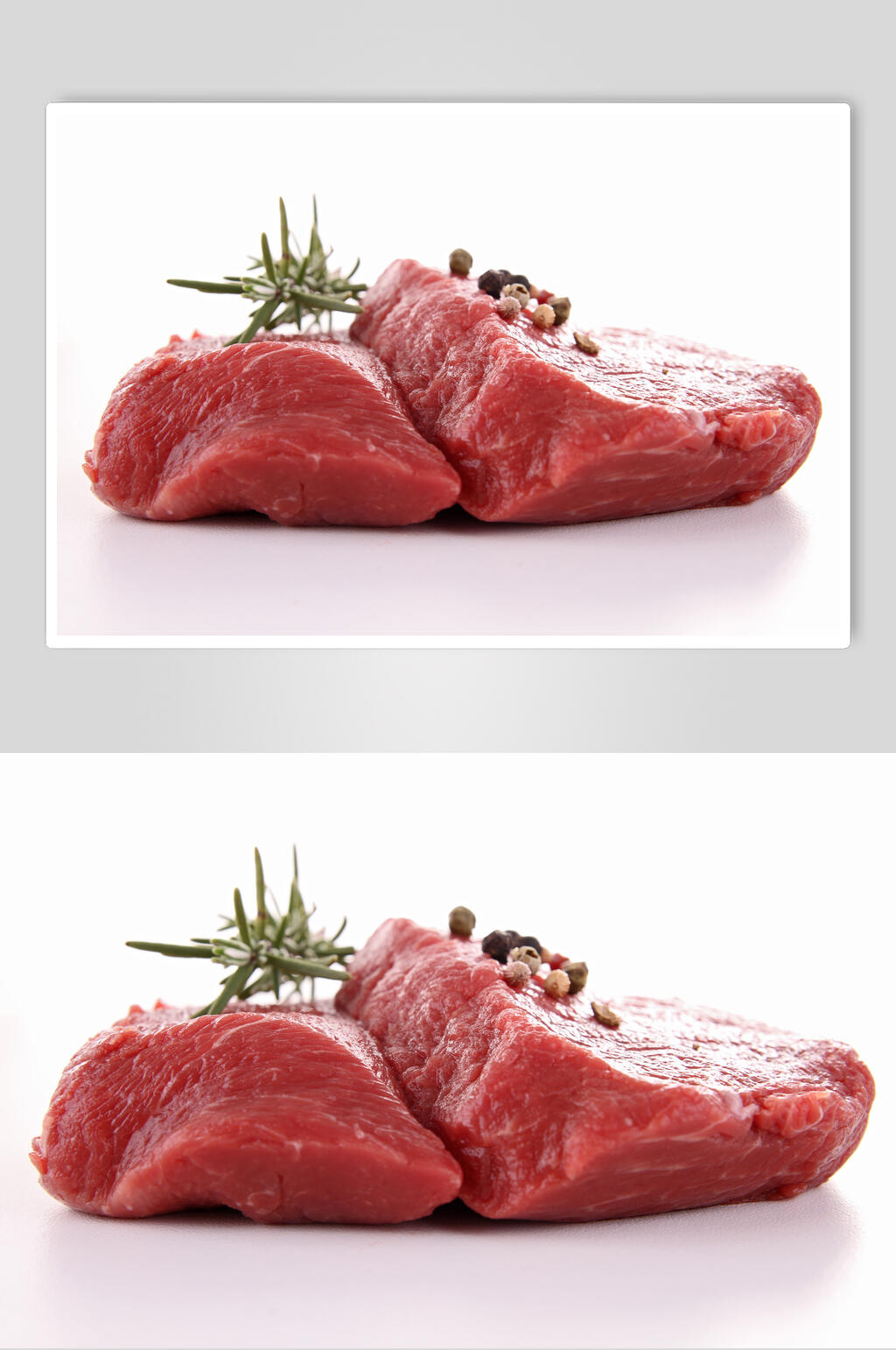 白底猪肉牛排摄影图片素材