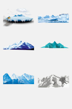 简洁冰川雪山免抠元素