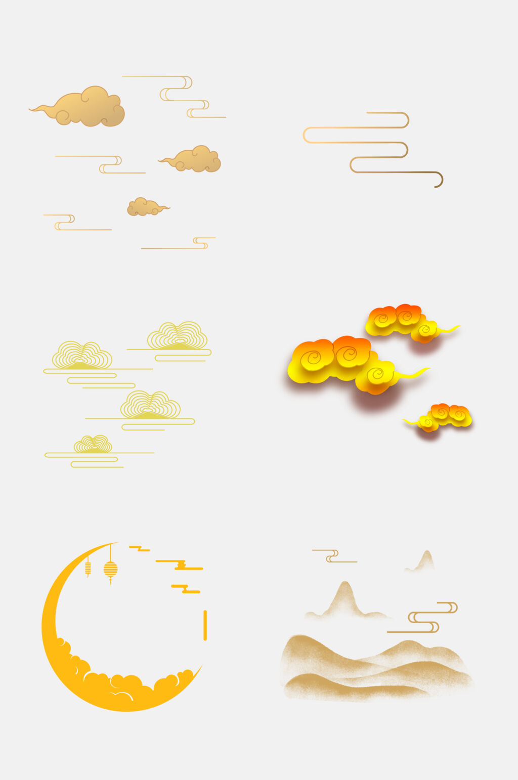 首页 免抠元素 设计元素 国潮金色云纹免抠素材众图网独家提供国潮
