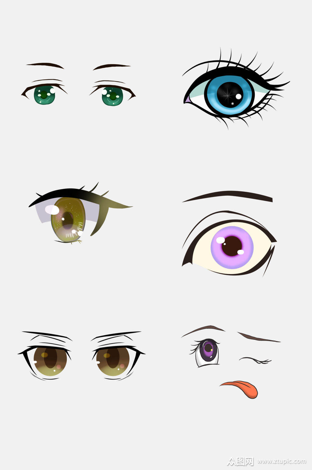 时尚大气卡通眼睛免抠元素模板下载-编号2860301-众图网