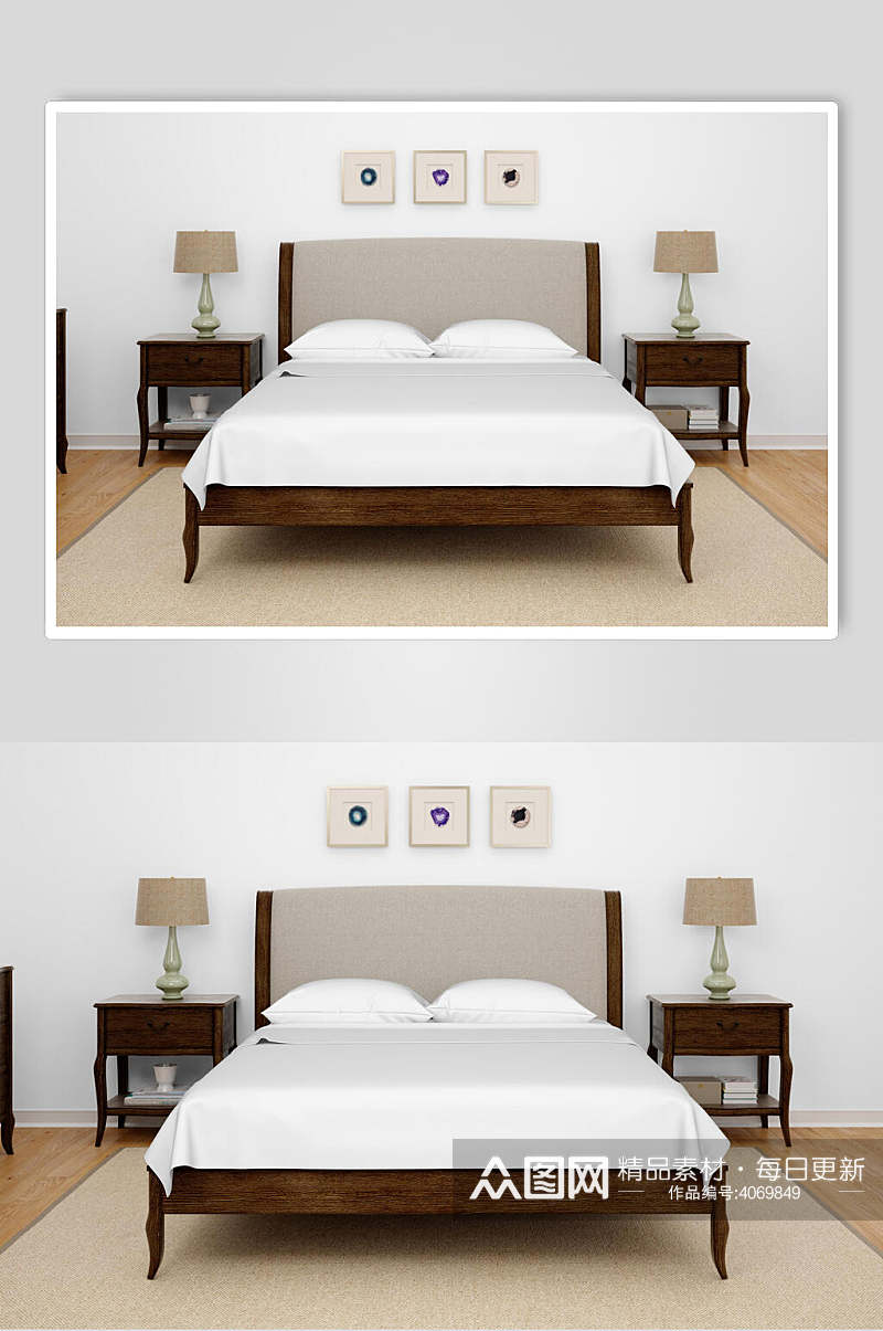 被子台灯枕头创意大气时尚卧室样机素材