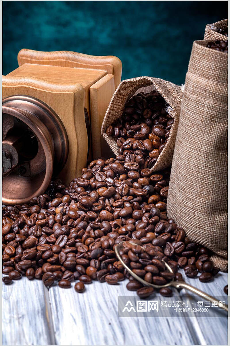 生态有机咖啡豆食品摄影图片素材